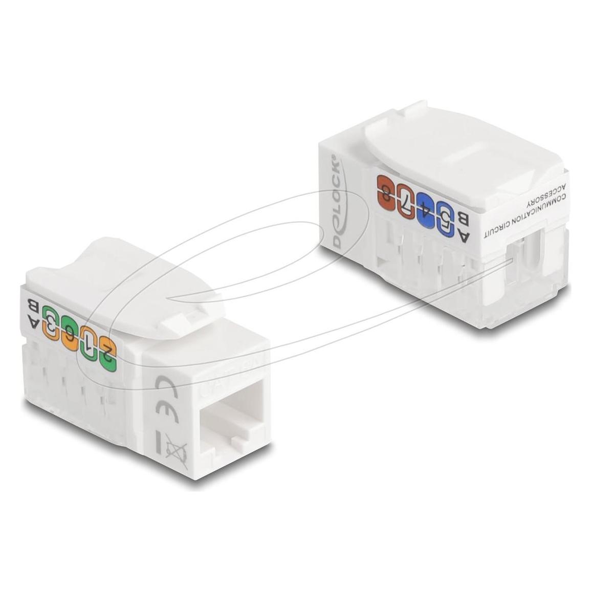 Delock Keystone Modul RJ45 Buchse zu LSA Cat.6A UTP 90° werk (Keystone Modul) (90720)