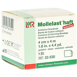 Lohmann & Rauscher Mollelast haft kohäsive Fixierbinde weiß - 4 m x 4 cm 1 St