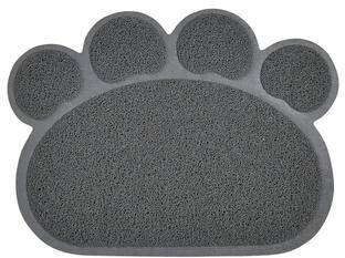 Uplifted Finds Paw Print Waterproof PVC Cat Litter Mat gray s