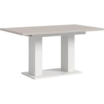 Esstisch HOME AFFAIRE "Motus, ausziehbar 150 -190 cm, inklusive 40 cm Einlegeplatte", weiß (weiß, kaschmir, weiß, kaschmir), B:150cm H:76cm T:90cm, Tische, Esstisch, Doppelsäulengestell mit Bodenplatte, Tisch, Esstisch, Küche