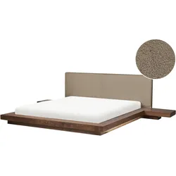 BETT mit LED 180/200 cm MDF-Platte Taupe Zen