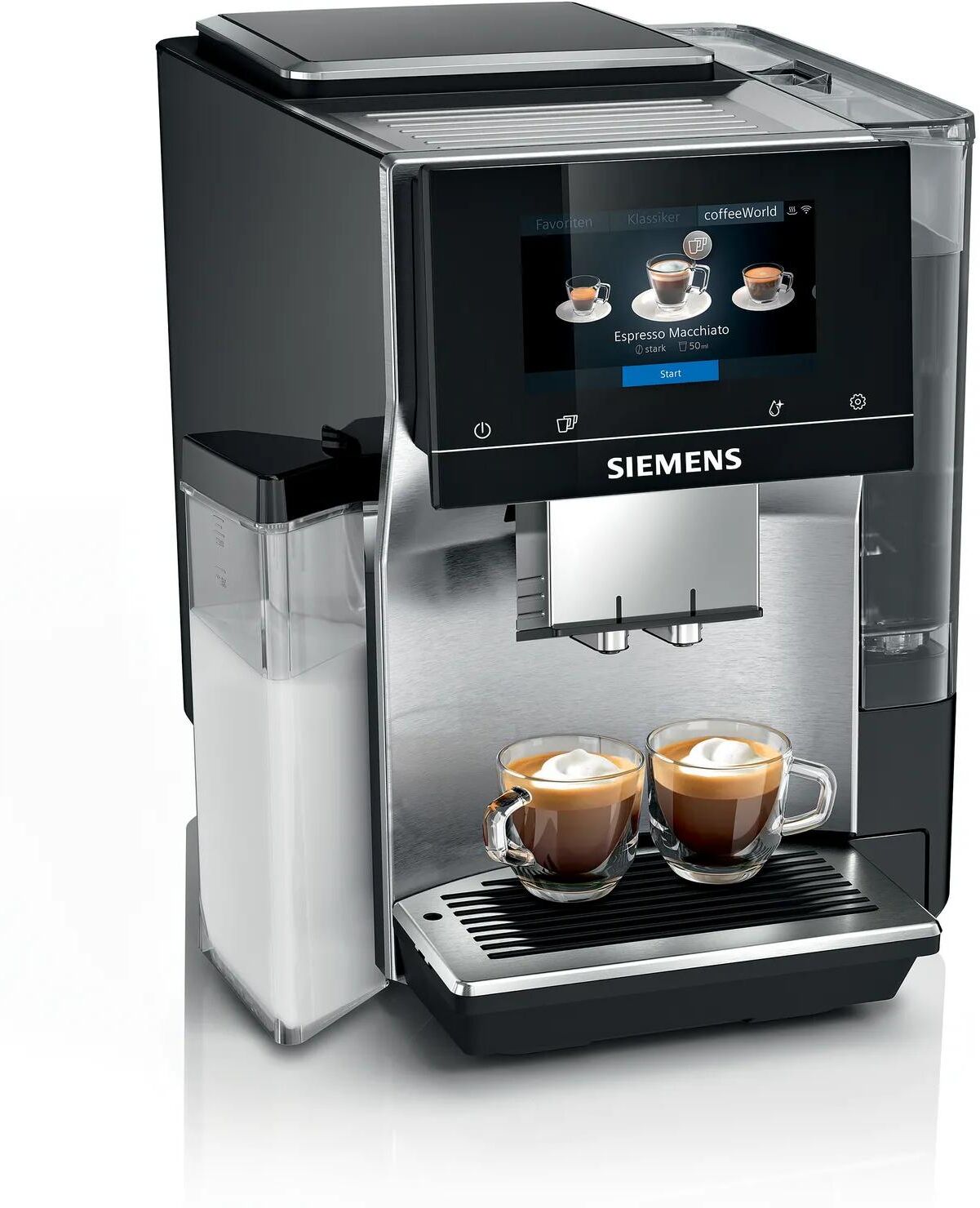 Siemens Kaffeevollautomat "EQ700 integral TQ717D03 Edelstahl", Energieeffizienz: A, schwarz (edelstahl), B:35,2cm H:38cm T:46,7cm, Kaffeevollautomaten, Kaffeevollautomat edelstahl Einheitsgröße