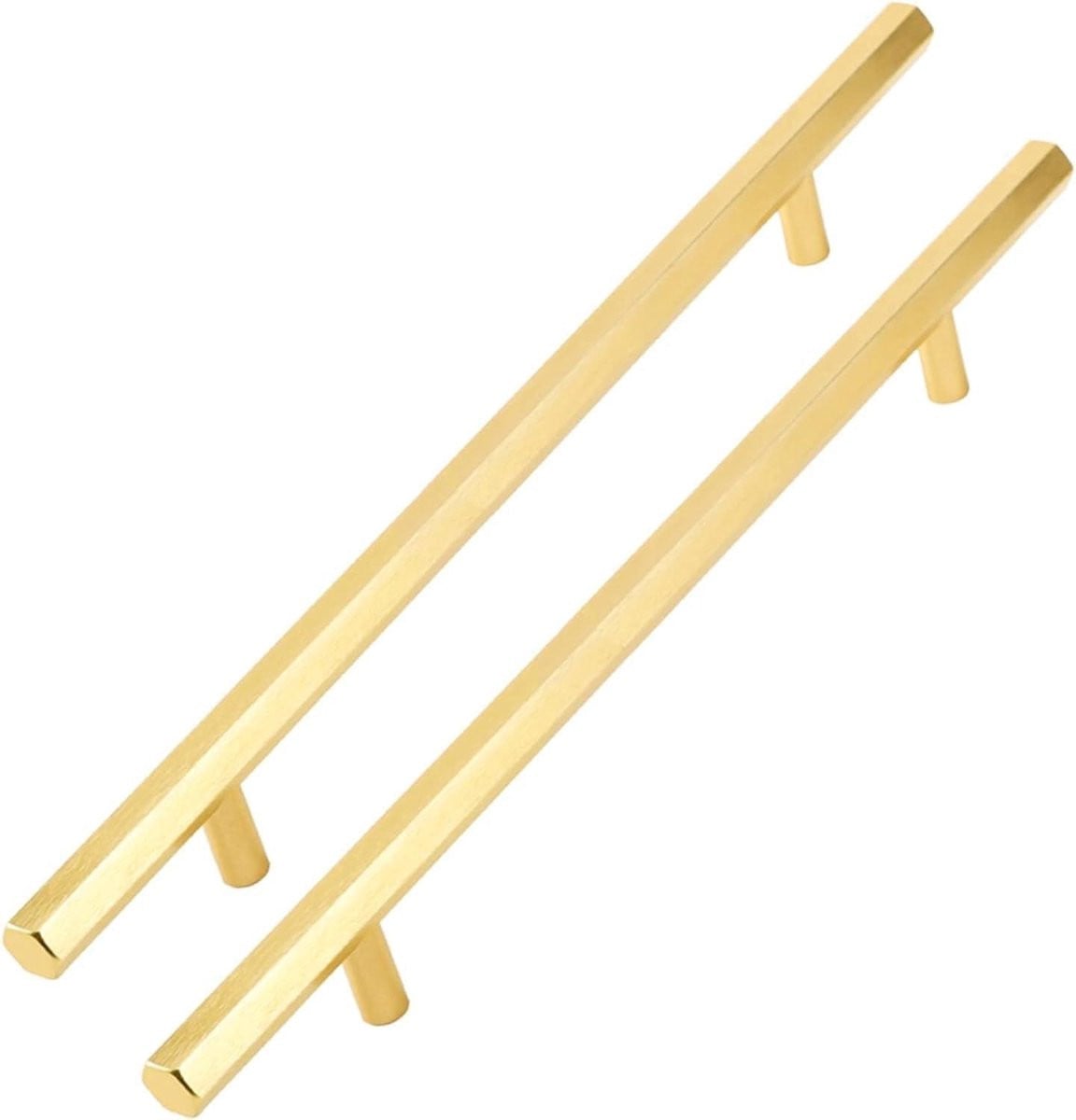 Set van 2 goudkleurige meubelgrepen van aluminium legering