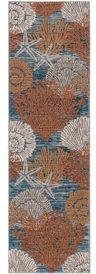 Nourison Pompeii Coastal Beach Shells and Coral Area Rug