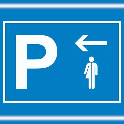 HB-Druck Transgender Parkplatz Schild mit Richtungspfeil links waagerecht A1 (594x841mm)