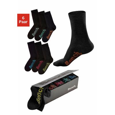 Socken BENCH. "Damen Herren Basic Socken für Freizeit und Alltag", Herren, Gr. 39-42, schwarz, Baumwolle, Elasthan, Polyamid, unifarben, elastisch, Socken Socken-Set Socken Unterwäsche Strümpfe Lange Socke Multipacks Sockenbox, in der praktischen...