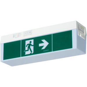 b-lite Notbeleuchtung C-LUX, Fluchtwegleuchte, LED mit Akku, Wand- & Deckenmontage, 4 Piktogramme, IP54, Not & Dauerbetrieb