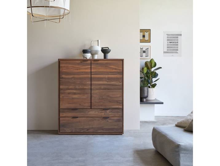 Schrank aus massivem Nussbaum Senson - Braun - Walnut
