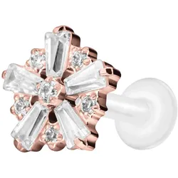 PTFE Labret mit Innengewinde + Titan-Aufsatz SCHNEEFLOCKE