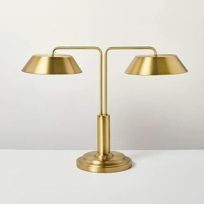All Categories Goods Brass Double Shaded Table Lamp, Hearth & Hand With Magnolia, Modern Table Lighting With Way Light Control Brass Double Shaded Table Lamp, Hearth & Hand With Magnolia, Modern Table Lighting With Way Light Control