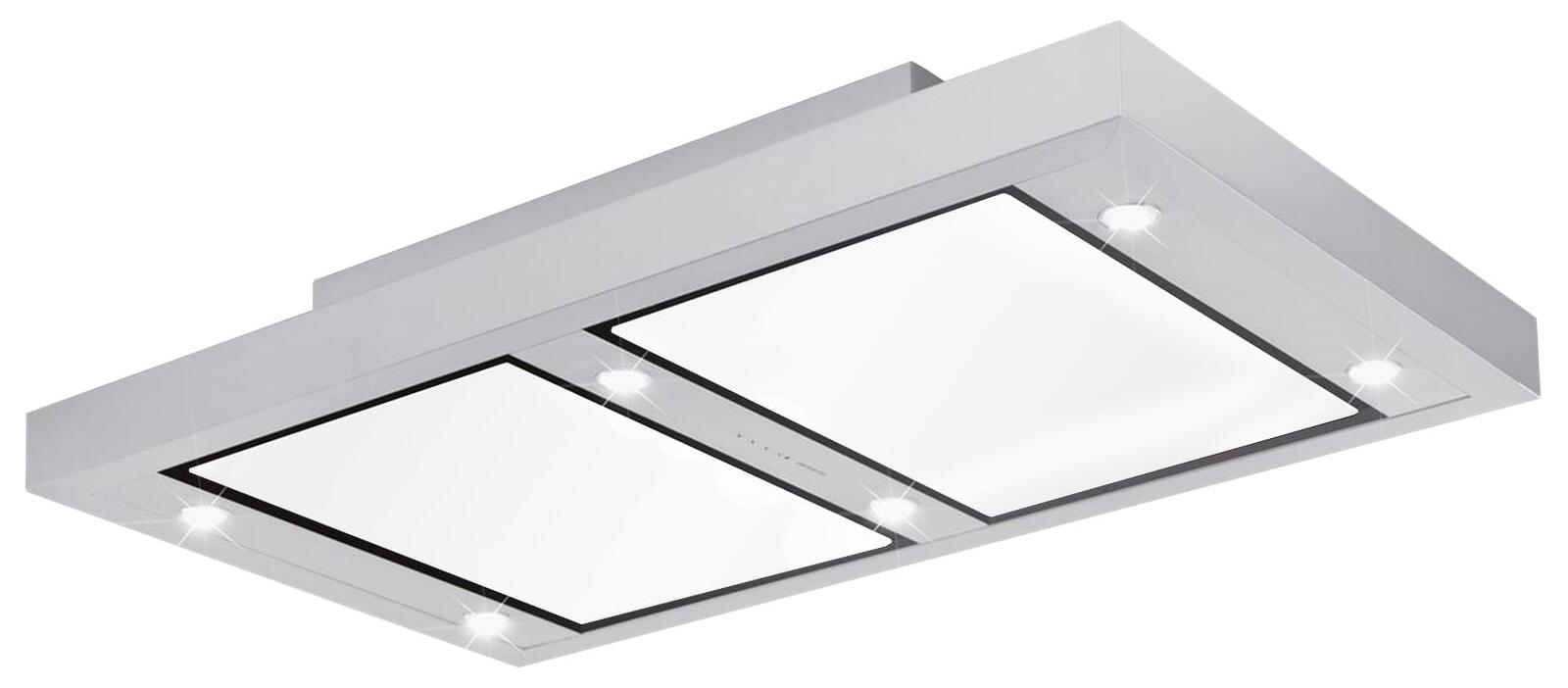SILVERLINE Altena ALD 124.1 W / S Deckenhaube, Abluft, 120 cm Breite, Metall-Filter, 4 Gebläsestufen, 66 dB