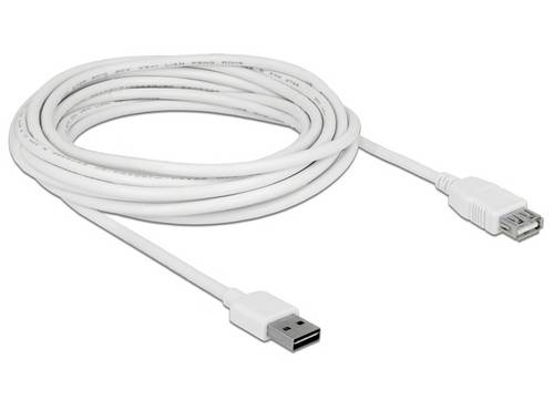 Delock USB-Kabel USB 2.0 5m Weiß 85202