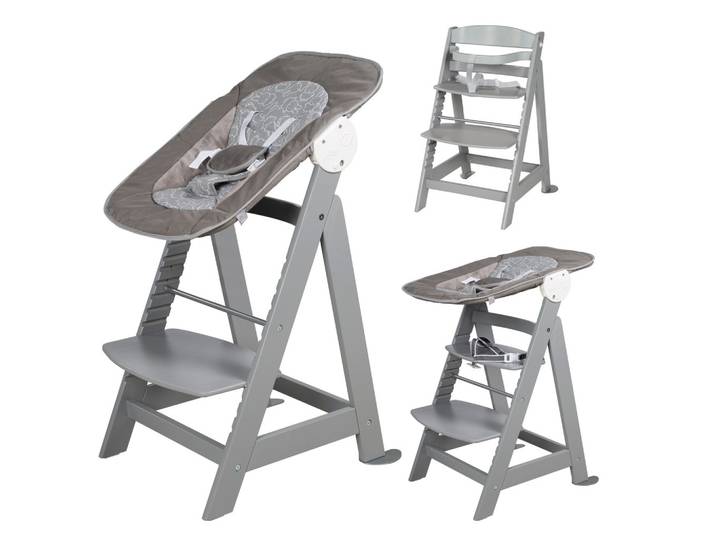 BABYHOCHSTUHL Born Up mit Neugeborenenaufsatz Taupe