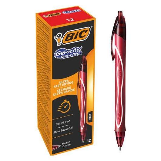 Bic Gelschreiber Gel-ocity Quick Dry 0.7 mm Rot, 12 Stück (12x) (949874)
