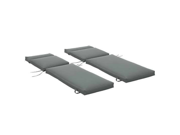 Outsunny Outsunny Lot de 2 Matelas pour Chaise Longue transat Bain de Soleil avec Sangles d'attache pour Jardin MATELAS