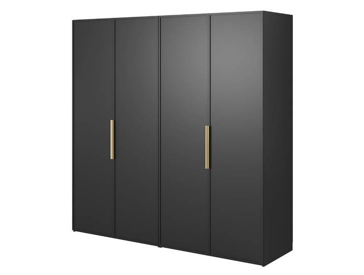 Vier­türiger Schrank Frame mit zwei Kleiderstangen, Regalen und