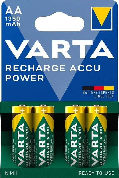 VARTA Wiederaufladbare Batterien Recharge Accu Power AA 1350 mAh R2U 4 Stück