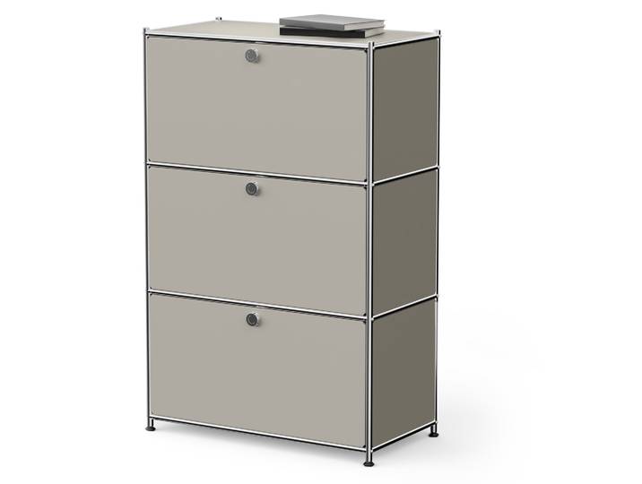 Tchibo - Kommode Metall »Cn3« mit 3 Klappenfächern - 77x40x120,5cm - hellgrau -