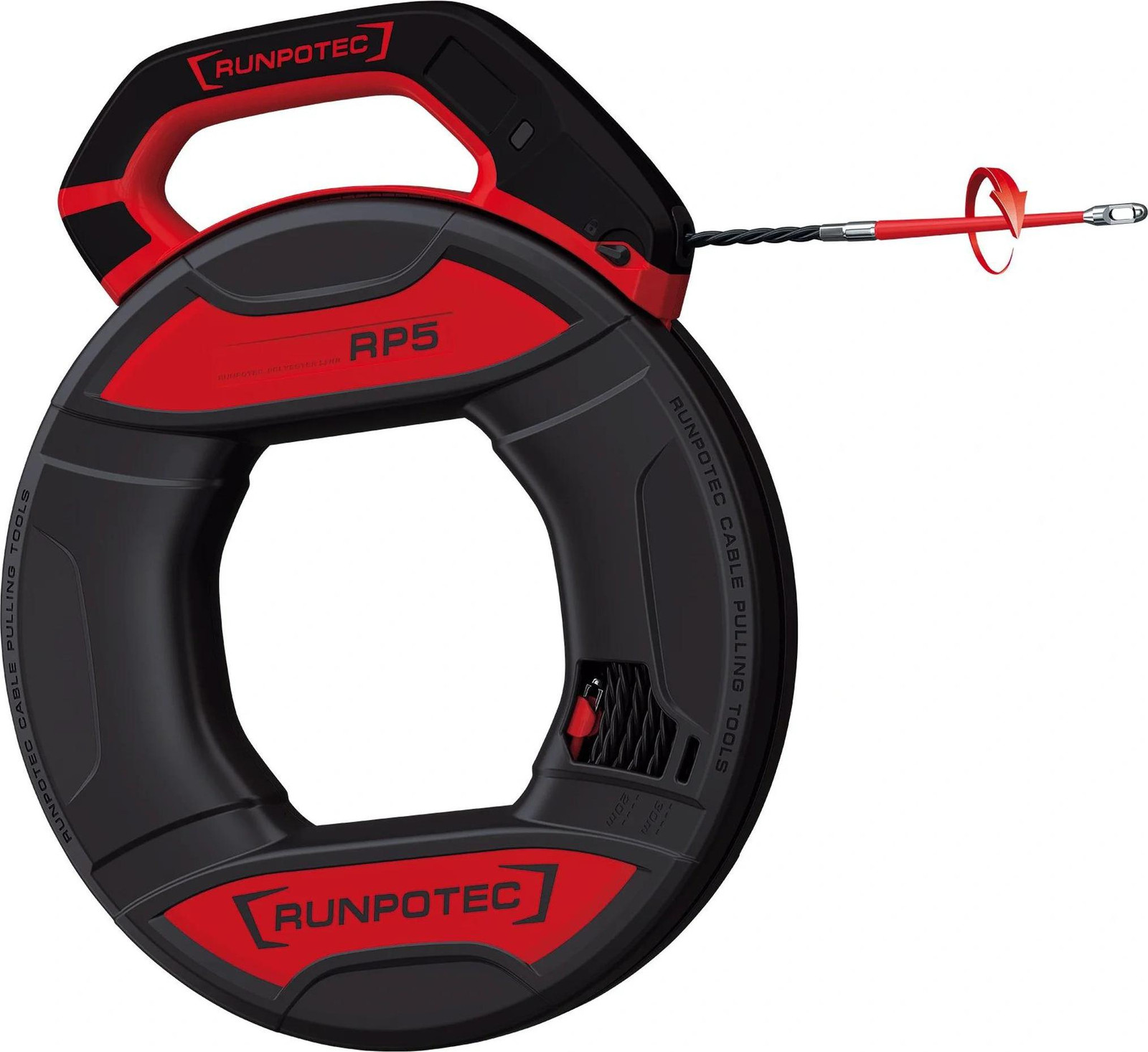 RUNPOTEC RUNPO 5 professionele geperforeerde kabelinvoerset met kunststof geleidekop, 30 meter, Ø 5,3 mm