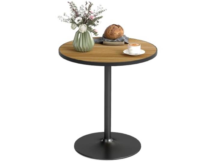 HOMCOM Esstisch Runder Küchentisch für 4 Personen Ø70 x 76 cm Eiche Moderner Esszimmertisch, Holzoptikplatte, Kaffeetisch Für Wohnzimmer