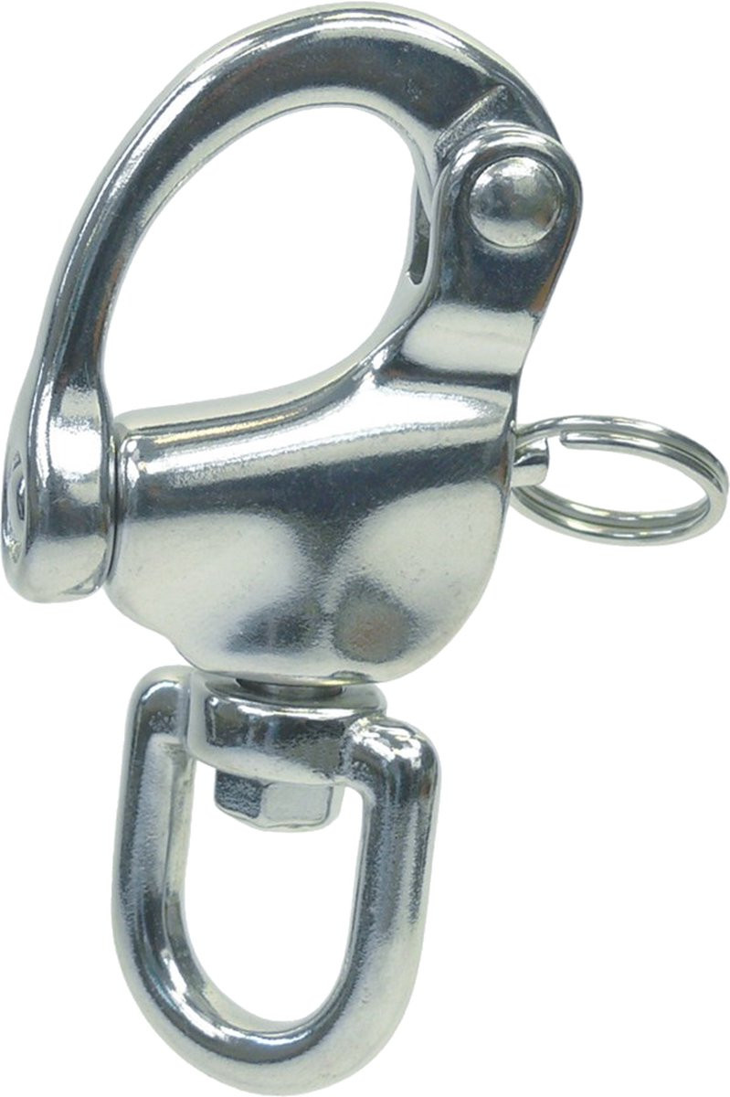 Seilflechter met snapsluiting en warteloog in RVS, 87 x 16 mm