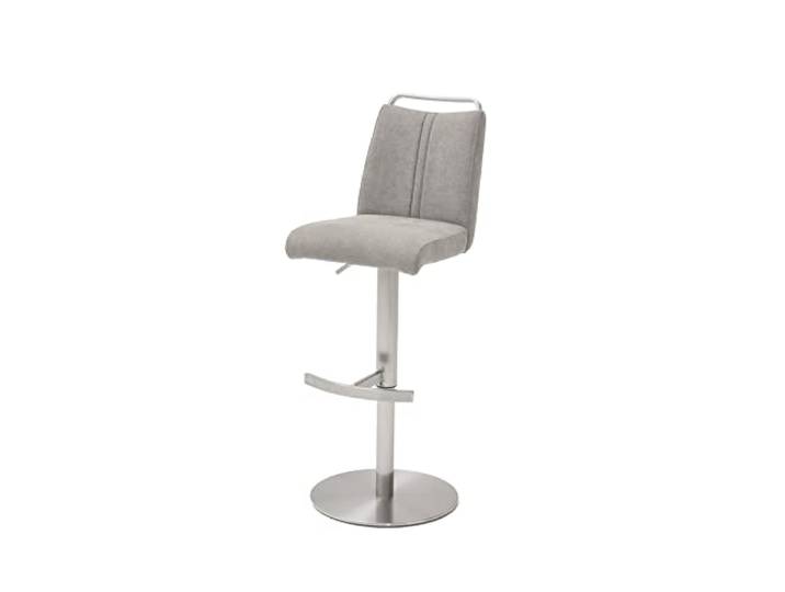 Robas Lund Barhocker Eisgrau Stoffbezug drehbar 360°, Barstuhl höhenverstellbar, Giulia A