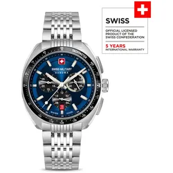 SWISS MILITARY HANOWA - DEFENDER - Chronograph - Metallarmband - blue dial