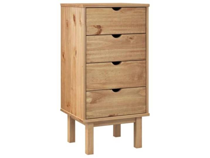 Schubladenschrank OTTA, 45x39x90 cm, Kiefer massiv 4 Schubladen, stabiler Rahmen, robuste Tischplatte, rustikale Optik, skandinavischer Stil, Wandbefestigung