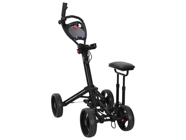 vidaXL Golf-Trolley mit Sitz Schwarz Aluminium Klappbar