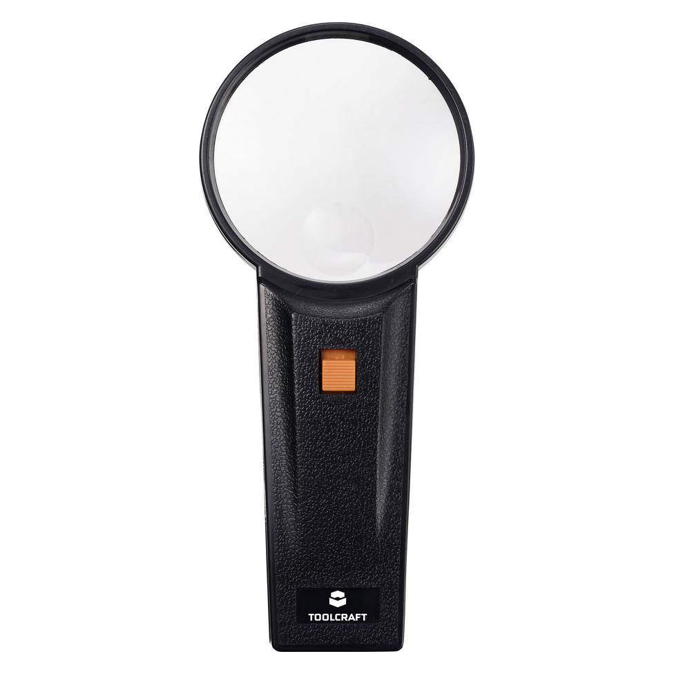 Toolcraft TO-10182534 Handheld magnifier incl. LED lighting Magnification: 2 x, 4 x Lens size: (Ø) (TO-10182534)