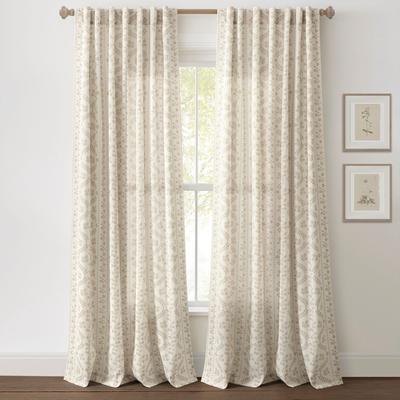 "Lush Decor Doreen Delicate Floral Window Curtain Panels - 84"" x 52"""