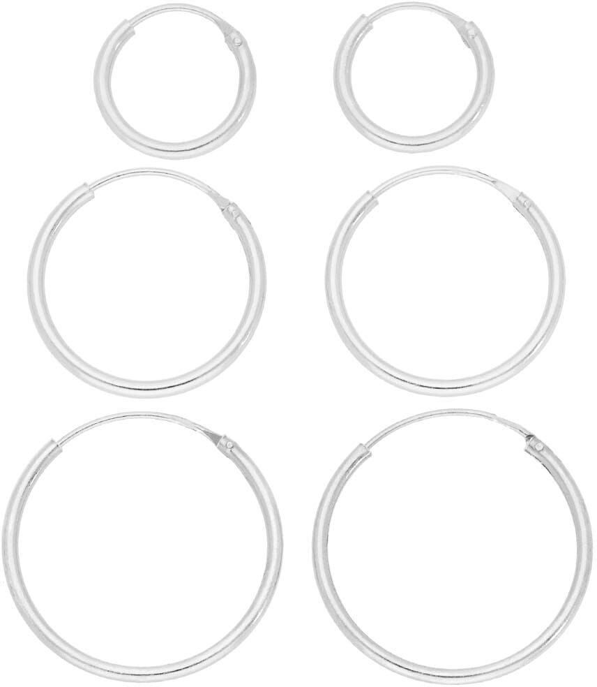 Creolen-Set FIRETTI "Multipack Schmuck Geschenk Silber 925 Ohrschmuck Creolenset", silber (silberfarben), Ohrringe, Damen, Silber 925 (Sterlingsilber)