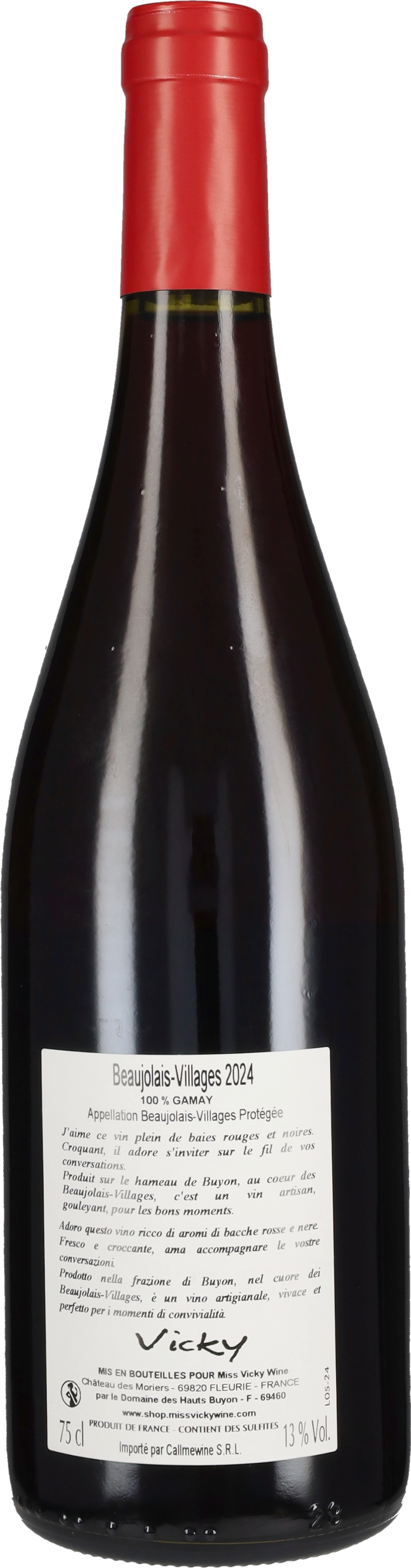 Château des Moriers Beaujolais Village Les Vins de Vicky 2024