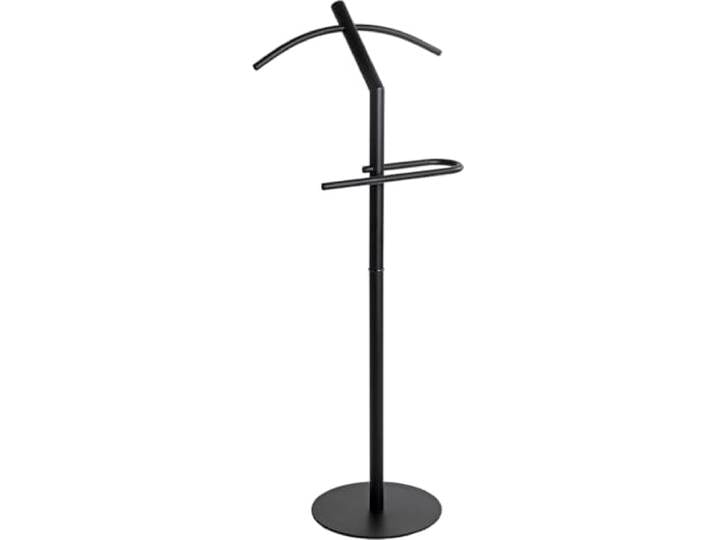 HAKU Valet de chambre Valet multifonctionnel noir métal pour chambre à coucher avec étagère à vêtements
