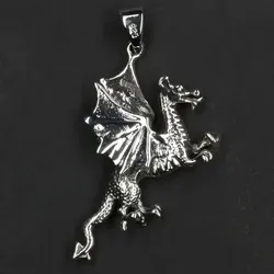 Drachensilber Welsh Drache Schmuck Anhänger 925 Silber - Silber