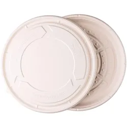 Honest Pack Pizzakarton aus Zuckerrohr 33x3 cm 150 Stück, 100% biologisch abbaubare, kompostierbare Pizzaschachtel, Keine Faltung, platzsparend