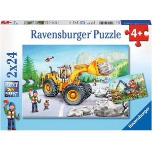 Ravensburger Puzzle 07802, Bagger und Waldtraktor, 2x 24 Teile, ab 4 Jahre