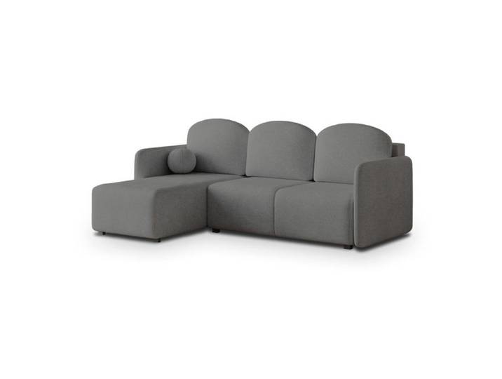 Canapé d'angle SUVINO Canape Convertible - Angle - 3 places - 220x143x85 cm - Tissu tressé NEVE 90 - Gris