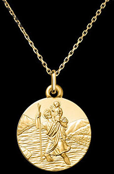 Edenly Medaille St. Christophorus und Jesus â€“ 9-karÃ¤tiges Gelbgold