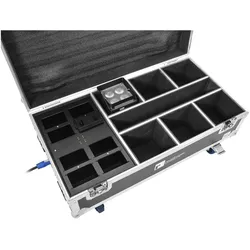 Roadinger Flightcase 6x AKKU IP UP-4 Plus HCL Spot WDMX mit Ladefunktion, Audio Racks + Cases, Schwarz