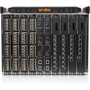 HPE Aruba Networking CX 8400 8-slot Chassis/3xFan Trays/18xFans/Cable Manager/X462 Bundle, 19200 Gbit/s, 7142 Mpps, 2200 MHz, 2750 W, 2750W, Intel Xeon D-15xx (Intel Broadwell-DE), 4 cores, 2.2 GHz, 32 GB GDDR5 DRAM (2 x 16 GB), SSD 120...