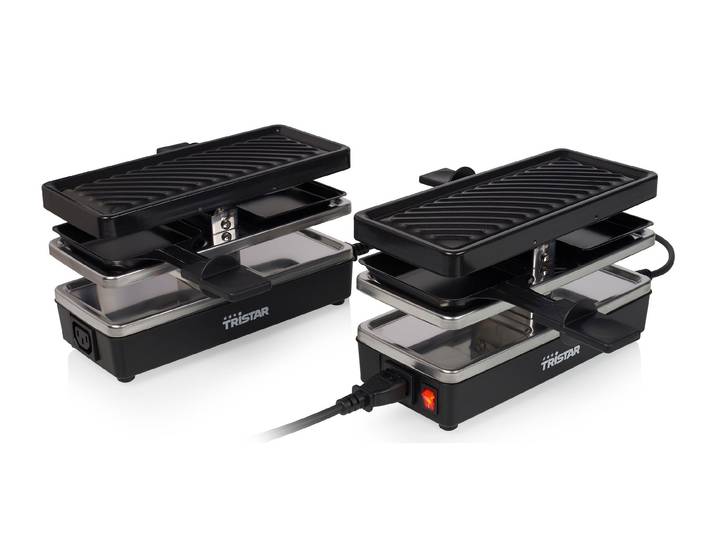 TRISTAR Raclette erweiterbar 4er , schwarz, Raclettes, Raclette