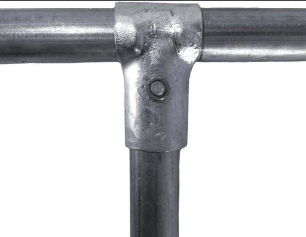 Set van 6 verzinkte T-klemmen voor omheining 1-3/8 x 1-3/8 inch