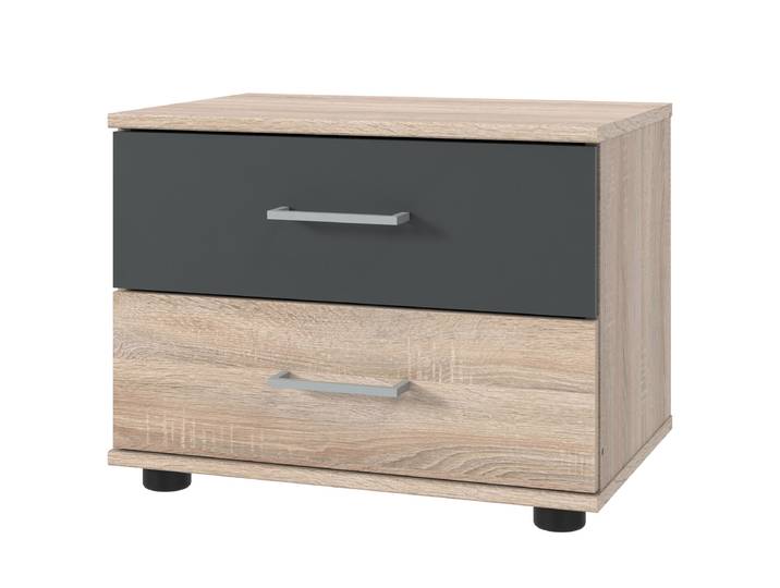 Nachtkommode Taiga 40cm Braun/Eiche Sägerau Dekor/Graphit