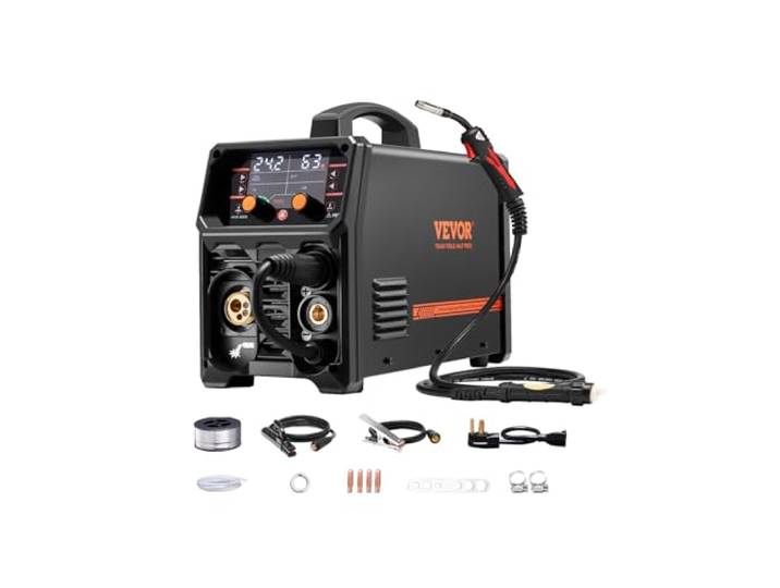 VEVOR MIG Soldeerstation, 200 A, Syergetische lasmachine, draagbaar, multi-proces, MIG, zonder gas, MMA Lift TIG, 4-in-1, krachtige lasser met IGBT-invertertechnologie, lcd-display
