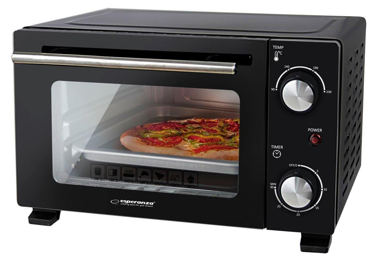 Esperanza EKO007N Mini-oven, 10 liter, 800 watt, zwart