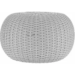 Hocker Moon aus robustem Kunststoff, modern, hellgrau, Ø 60 cm, pflegeleicht und langlebig
