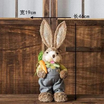 Uplift Picks Straw Woven Bunny Decoration Easter Rabbit Garden And Home Ornament 15