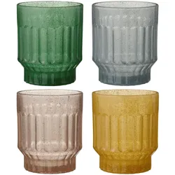 IB Laursen Trinkglas im 4er Set, verschiedene Farben, Höhe 9.5, Ø 8 cm