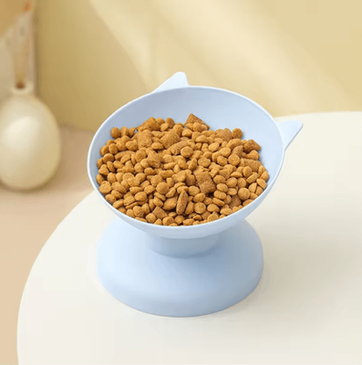 Inspire Picks Elevated Neck Protection Pet Bowl Anti Tip Feeding Bowl For Cats & Small Dogs blue